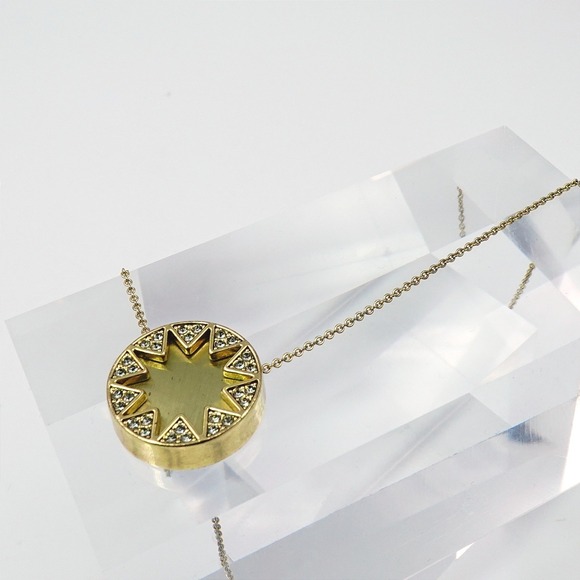 House of Harlow Rhinestone Starburst Necklace Gold Tone Celestial Coachella - Picture 9 of 11